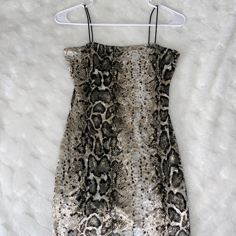 Velvet mini snake dress